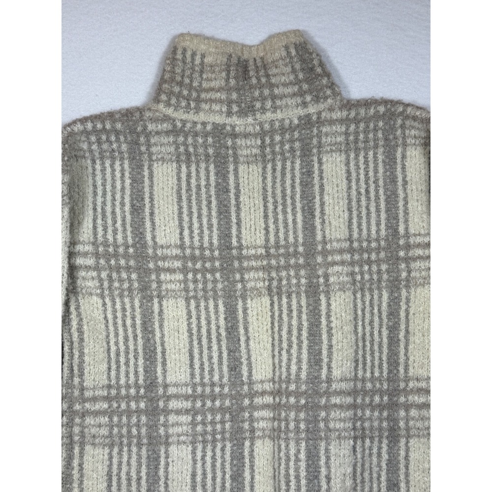 Sundance Plaid Turtleneck Sweater Women Size S Merino Wool Blend Cozy Warm - Picture 6 of 7